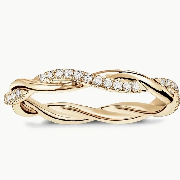 Cubic Zirconia Twisted Ring - Picture 2 of 5